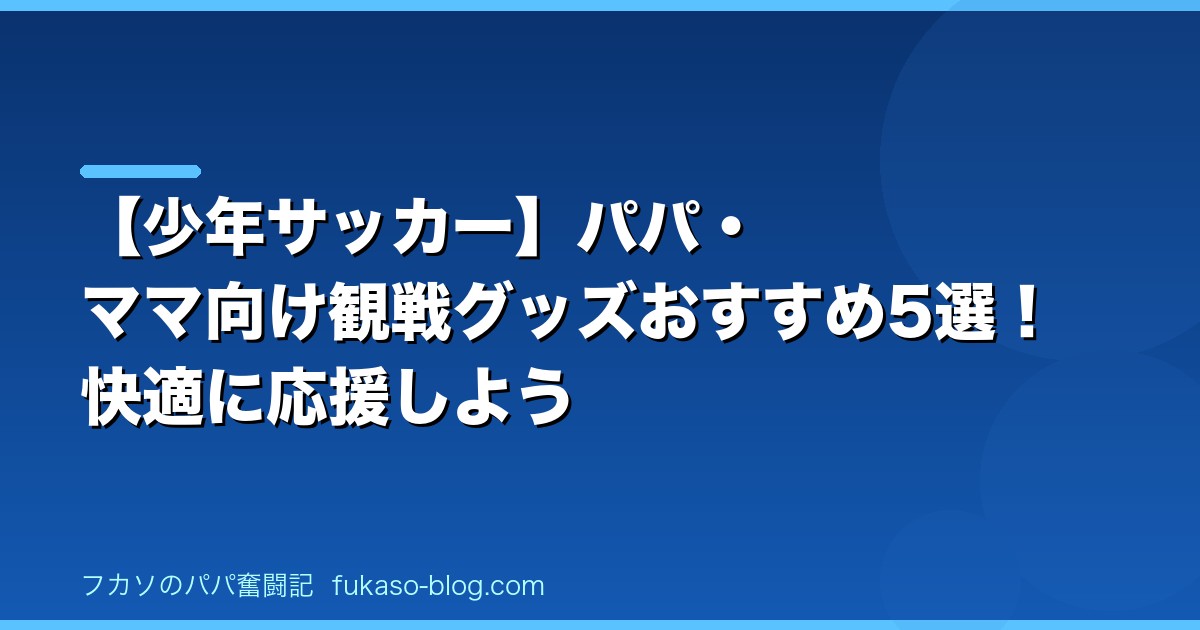 【少年サッカー】パパ・ママ向け観戦グッズおすすめ5選！快適に応援しよう